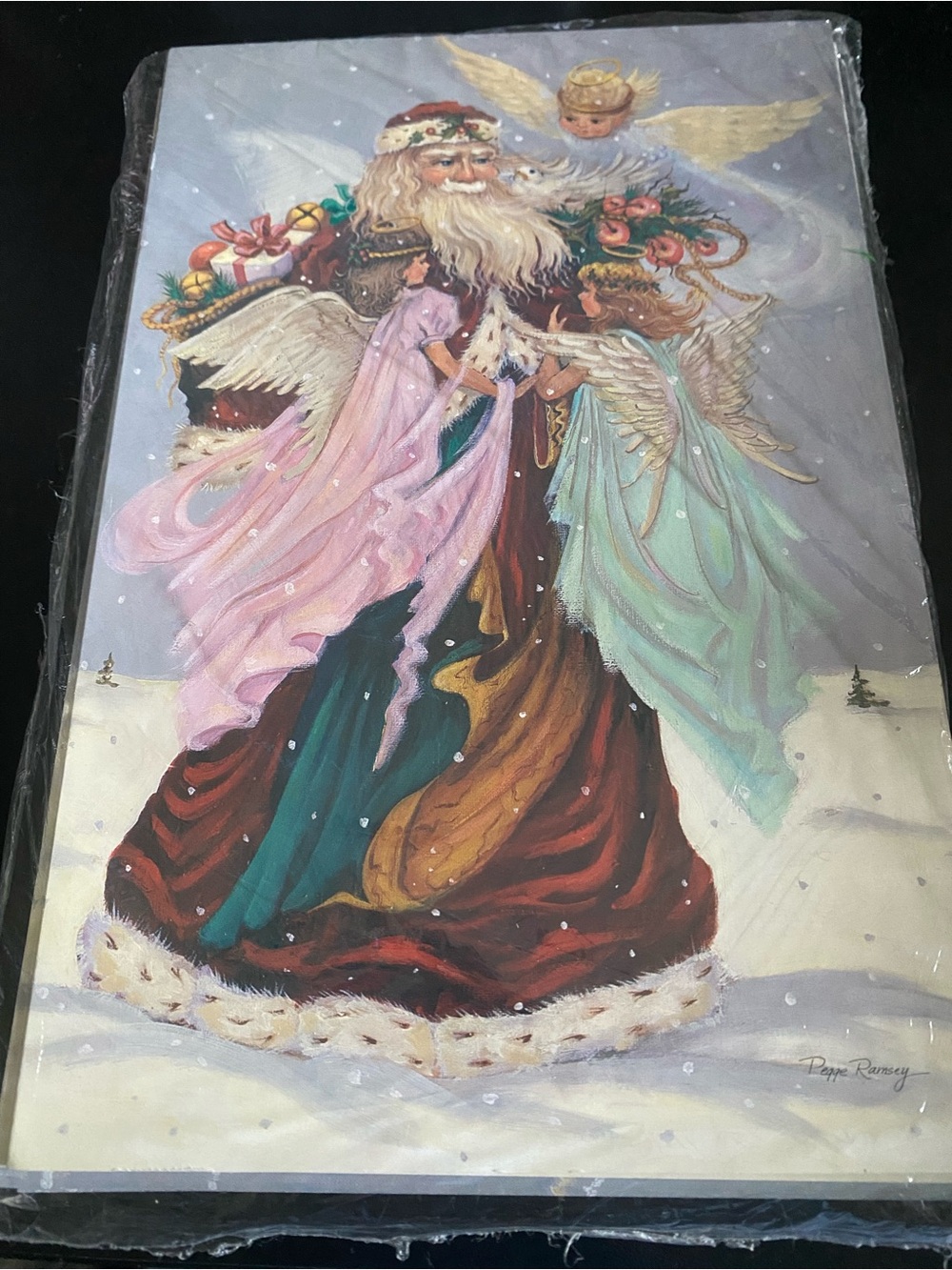 Vintage Peggy Abrams Christmas Cards Set Santa Claus Angels Centaworld Greetings